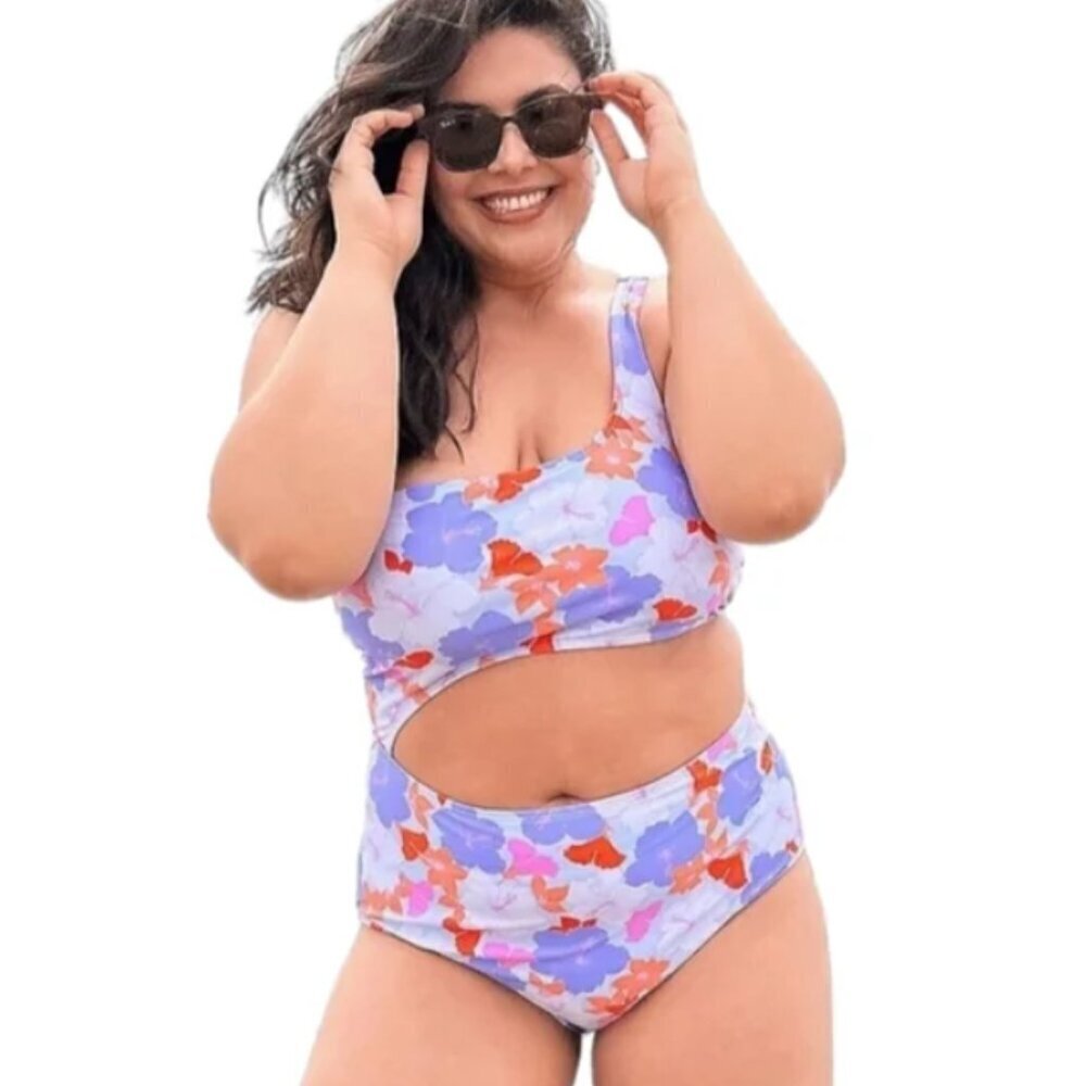 Ninety-Nine Degrees One Shoulder One-Piece Swimsuit Lush Tropics - Picture 5 of 7